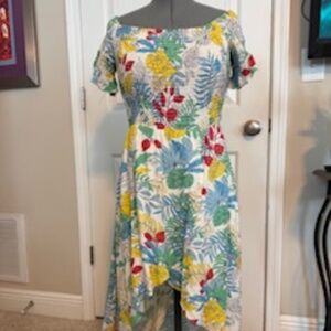 LUSH Tropical Floral High-Low Dress – Size M